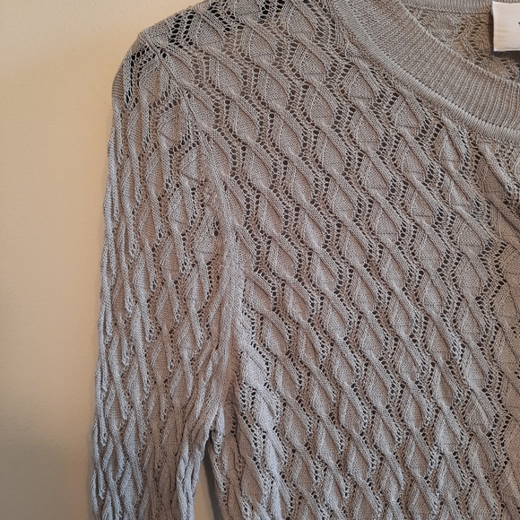 Aritzia Wilfred Crochet Lightweight Cardigan in Grey - Picture 4 of 9